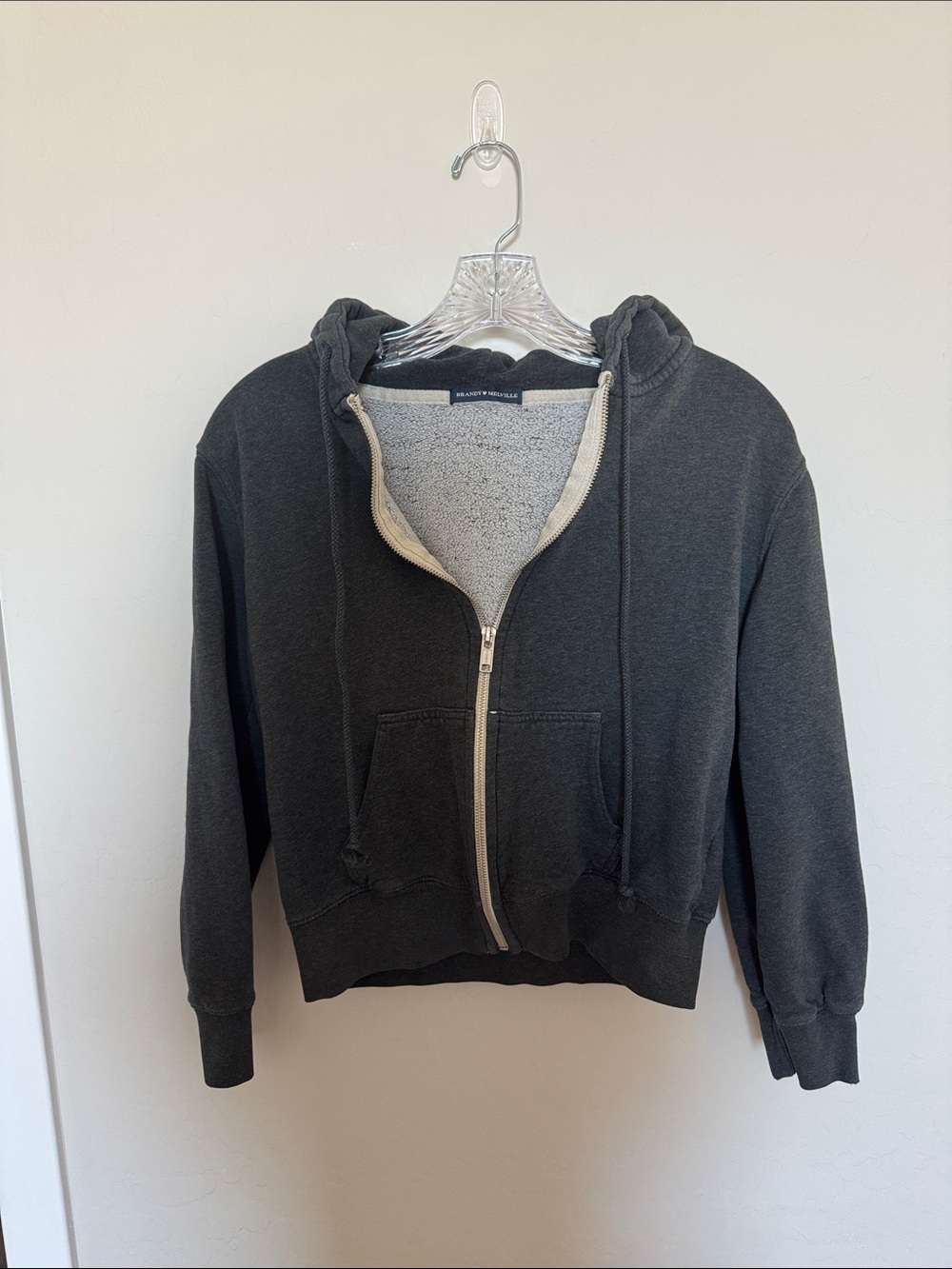 Brandy Melville Gray Zip Up Hoodie